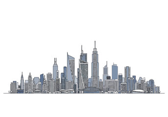 Cityscape Illustration A Skyline View of Modern Architecture