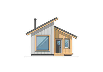 Stylized Modern Cabin Illustration A Cozy Retreat