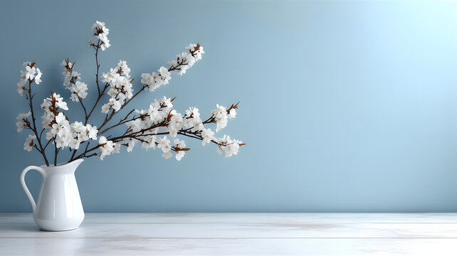 Arri&egrave;re plan avec plante et fleurs blanches