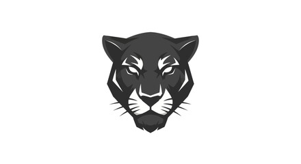Stylized black panther head illustration against white background