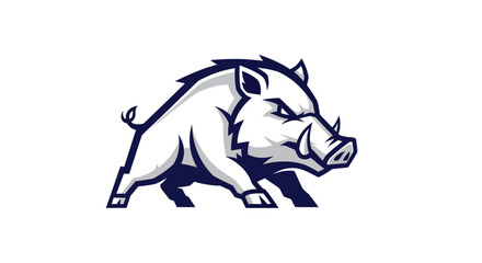 Stylized boar illustration on white background for graphic design projects