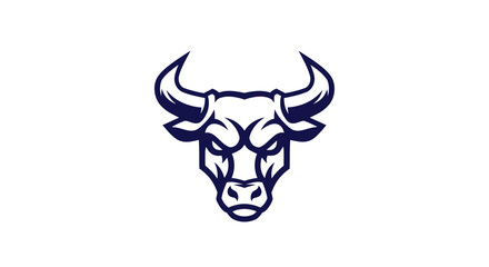 Stylized bull head icon vector illustration for branding and design