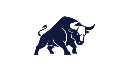 Stylized bull silhouette bold graphic of strength and power