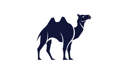 Stylized camel silhouette illustration on white background vector design