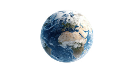 3D globe of Earth hovering in white space, clean and modern look for editorial use isolated on a Transparent background, PNG file.