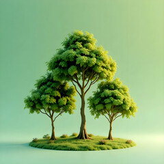 A serene trio of trees evokes tranquility and growth. Perfect for eco-conscious brands or designs seeking a touch of natural beauty and sustainable living.