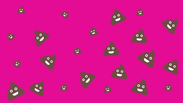 Multiple emoji poops with smiling faces on a pink background. Perfect for adding a playful touch to digital designs.