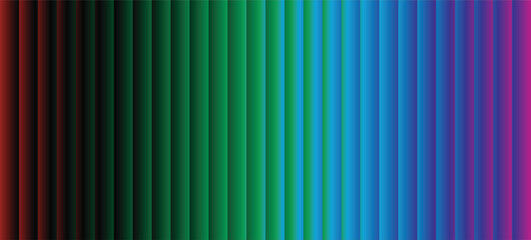 Obraz premium Glass stripes Neon vertical effect light lines background in purple pink, blue gradient, green, red, black orange silverfuturistic abstract stripes wallpaper, vibrant luminous Vector Illustration