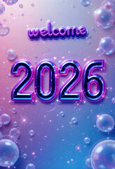 Celebrate 2026 with vibrant colors & hopeful energy. Perfect for invitations, greetings, or promotional designs, welcoming a bright and prosperous future.