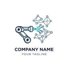 Robotic Arm Connecting to a Digital Plexus Network Logo.