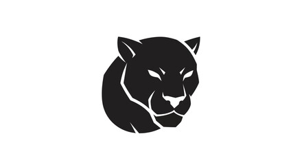Black panther head silhouette on white background vector illustration