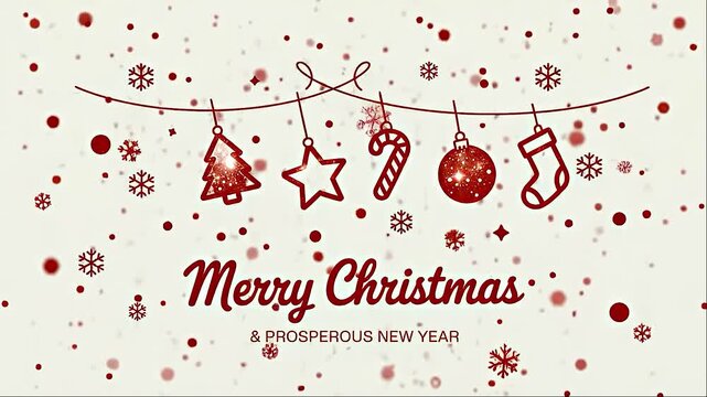 Festive Christmas ornaments hanging on a string holiday vector illustration for greeting cards and seasonal designs isolated o