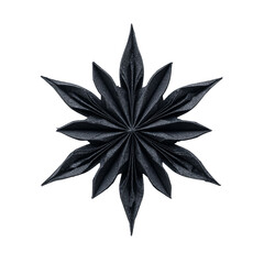 A black star anise isolated on transparent background a culinary spice with a distinctive flavor and aroma