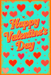 Celebrate Valentine's Day with this fun, retro-style design! Perfect for cards, decorations, or social media, spreading love and joy with its bright, cheerful vibe.