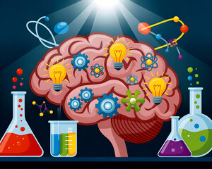 Unleash creative thinking with vibrant scientific concepts! Perfect for illustrating education, research, innovation, and breakthrough discoveries in science and medicine.
