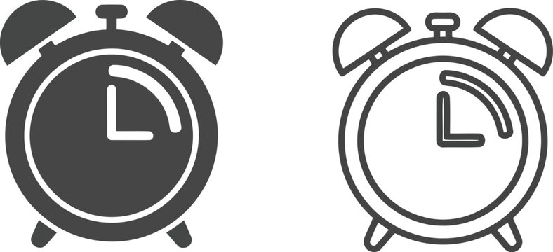 Retro alarm clock icon set time reminder schedule appointment simple vector illustration vector