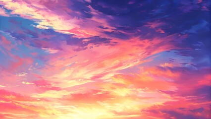 Obraz premium Sunset Sky Texture Background 8K Seamless Pastel Clouds
