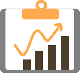 Growth Chart with Clipboard Icon for Business Analytics