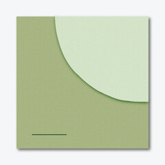 Abstract Minimalist Geometric Color Block Background with Muted Olive Green and Mint Quarter Circle