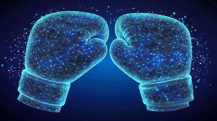 Abstract boxing gloves in a digital style