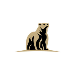 modern simple negative space logo design of bear