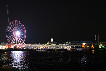 나이트, 도시, h2o, 교량, 바다, 강, 라이트, 건축, 경관, 건물, 여행, 저녁, 도시 풍경, sky, 포트, 항구, 도심