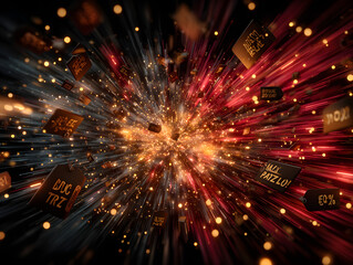 Black Friday Sale Abstract Background. Vector Banner with explosion effect.