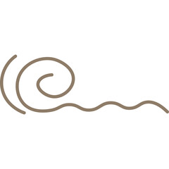 Abstract Swirl and Wave Illustration in Beige Tones on Transparent Background Vector Art