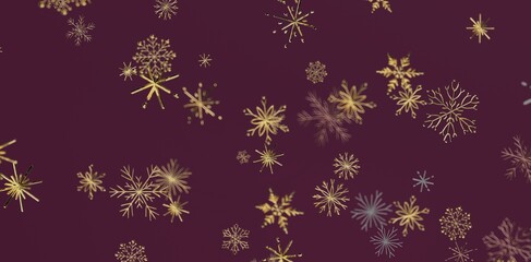 Elegant winter background with gold snowflakes, perfect for holiday designs, Christmas cards, festive seasons, and winter-themed proj