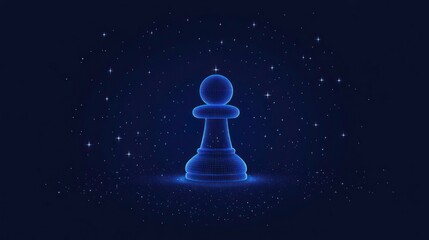 Abstract digital chess pawn