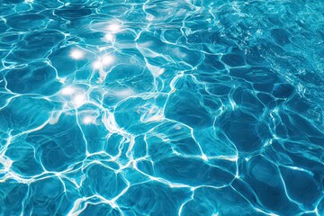 Abstract Close Up Of Turquoise Water Surface Sparkling Under Bright Sunlight