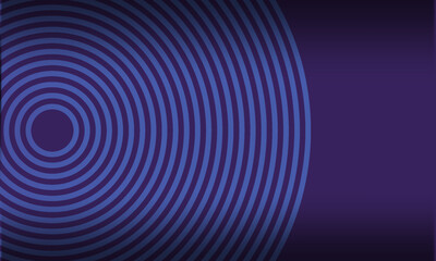 Blue abstract background with glowing circles. Swirl circular lines pattern. Geometric spiral. Twirl element. Modern graphic design. Futuristic technology concept. Vector illustration