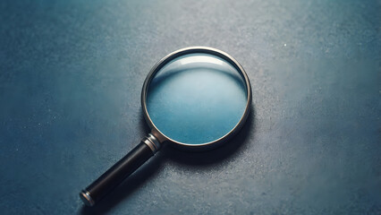 Magnifying glass on a dark textured background symbolizing the concept of search, investigation, and detailed analysis