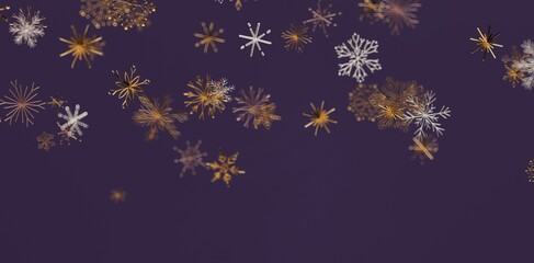 Elegant abstract design featuring shimmering snowflakes against a rich purple backdrop. Perfect for holiday themes, winter greetings, or festive