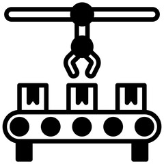 Automation Icon, Glyph Mini Illustration Relate To Industry 4-0. Use For Modern Concept, Ui, Ux Web And App Development.