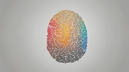 A colorful digital fingerprint illustration representing the future of biometric identification, cybersecurity, and personal data protection