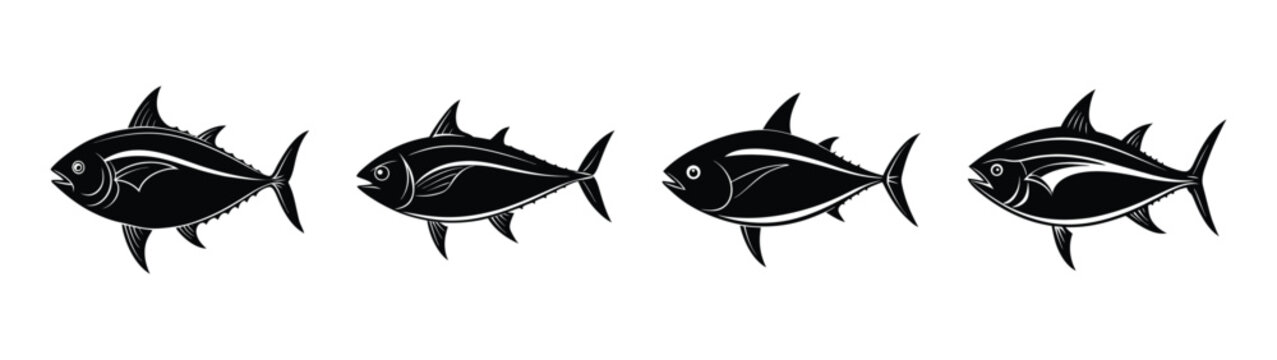Black and white pompano fish vector illustration for fishing and seafood design projects and prints