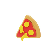 Delicious slice of 3d pepperoni pizza with melted cheese isolated on transparent background