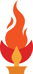 Sacred agni flame symbol icon on white background