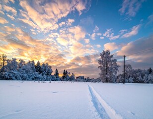 Winter Snow Field Landscape
