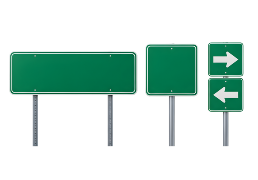 isolated green road signs ,  Green street sign isolated white background 