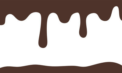 Melted Chocolate Seamless Texture. Dripping Liquid on Transparent Background. Ideal for  social media graphics, product labels, menu designs, and bakery promotions.
