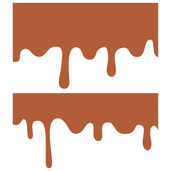 Dripping chocolate texture background set.  Melted chocolate dripping on white background. Dripping liquid. melted chocolate, chocolate vector. 