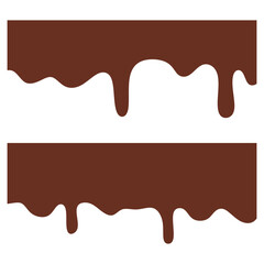 Dripping chocolate texture background set.  Melted chocolate dripping on white background. Dripping liquid. melted chocolate, chocolate vector. 
