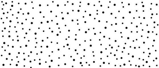 Polka dot pattern background. Black and white polka dot pattern. Background with randomly scattered dots.