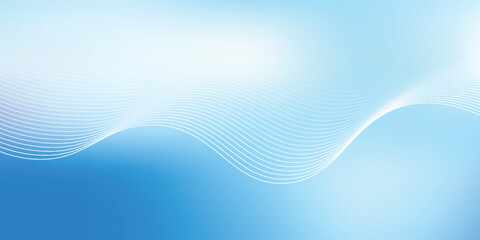 Abstract blue gradient background with shining lines waves. Minimalist background for banner, poster, cover, brochure, flyer, website