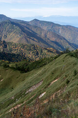 緑と紅葉が織りなす秋の志賀高原