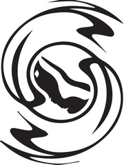 black and white shark