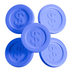 coin money 3d icon illustration
