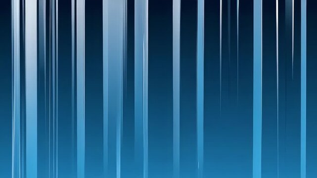 Vertical, reflective, blue-toned pillars against a gradient background